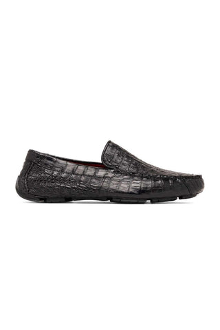 Marco Di Milano Remo Crocodile Moccasin Driver - Black-AmbrogioShoes