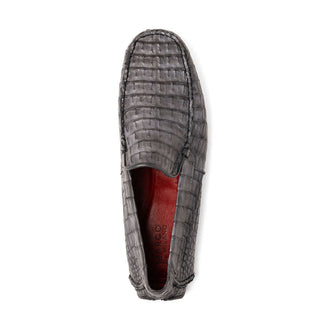 Marco Di Milano Remo Gray Exotic Crocodile Moccasin Driver Loafers (MDM1188)-AmbrogioShoes