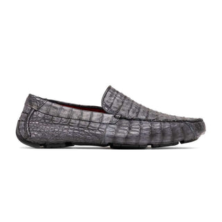 Marco Di Milano Remo Gray Exotic Crocodile Moccasin Driver Loafers (MDM1188)-AmbrogioShoes