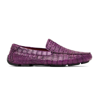 Marco Di Milano Remo Purple Exotic Crocodile Moccasin Driver Loafers (MDM1188)-AmbrogioShoes