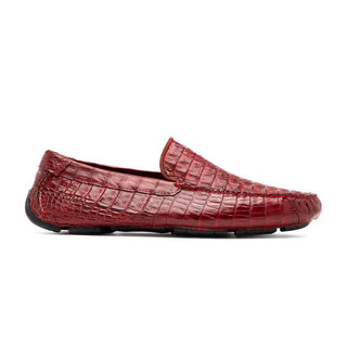 Marco Di Milano Remo Wine Exotic Crocodile Moccasin Driver Loafers (MDM1188)-AmbrogioShoes