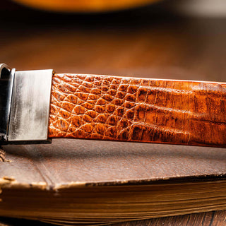 Marco Di Milano Riccardo Men's Brandy Genuine Crocodile Belts (MDMB1050)-AmbrogioShoes