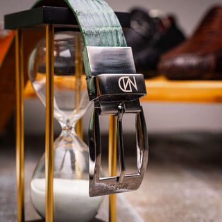 Marco Di Milano Riccardo Men's Forest Green Genuine Crocodile Belts (MDMB1050)-AmbrogioShoes