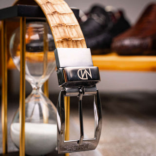 Marco Di Milano Riccardo Men's Oil Orix Genuine Crocodile Belts (MDMB1050)-AmbrogioShoes