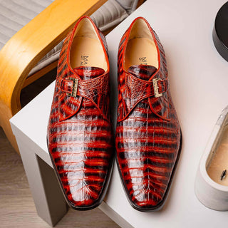 Marco Di Milano Rovigo Cognac Exotic Crocodile Single Monk-Strap (MDM1126)-AmbrogioShoes