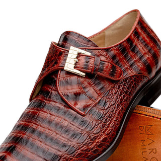 Marco Di Milano Rovigo Cognac Exotic Crocodile Single Monk-Strap (MDM1126)-AmbrogioShoes