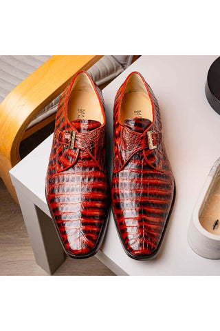 Marco Di Milano Rovigo Cognac Exotic Crocodile Single Monk-Strap (MDM1126)-AmbrogioShoes