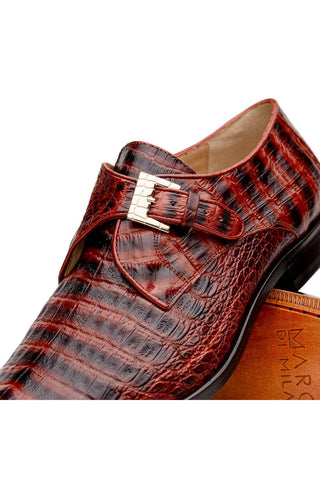 Marco Di Milano Rovigo Cognac Exotic Crocodile Single Monk-Strap (MDM1126)-AmbrogioShoes