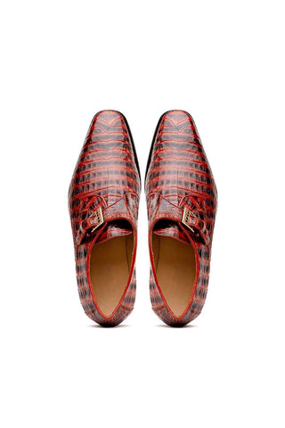 Marco Di Milano Rovigo Cognac Exotic Crocodile Single Monk-Strap (MDM1126)-AmbrogioShoes