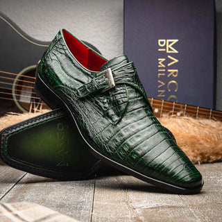 Marco Di Milano Rovigo Green Exotic Crocodile Single Monk-Strap (MDM1126)-AmbrogioShoes