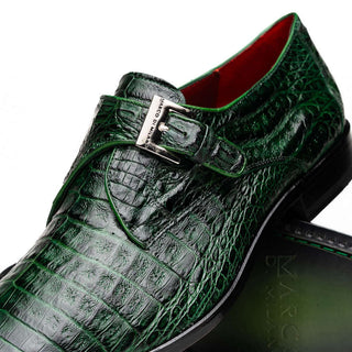 Marco Di Milano Rovigo Men's Shoes Green Exotic Crocodile Single Monk-Strap (MDM1126)-AmbrogioShoes