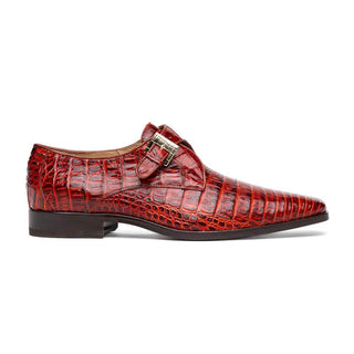 Marco Di Milano Rovigo Rustic Cognac Exotic Crocodile Single Monk-Strap (MDM1126)-AmbrogioShoes