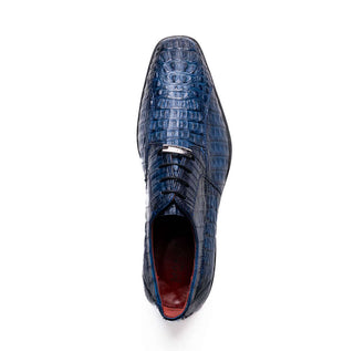 Marco Di Milano Rugasa Men's Shoes Navy Exotic Crocodile Skin Derby (MDM1238)-AmbrogioShoes