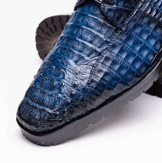 Marco Di Milano Rugasa Navy Exotic Crocodile Skin Derby (MDM1238)-AmbrogioShoes