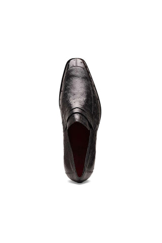 Marco Di Milano Salvatore Black Genuine Ostrich Slip-On Loafers (MDM1210)-AmbrogioShoes