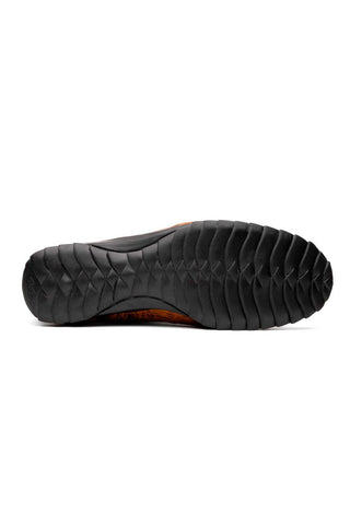 Marco Di Milano Saulo Brandy & Brown Exotic Ostrich / Alligator Casual Sneakers (MDM1045)-AmbrogioShoes