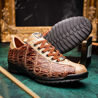 Marco Di Milano Saulo Men's Shoes Orix Exotic Ostrich / Alligator Casual Sneakers (MDM1045)-AmbrogioShoes