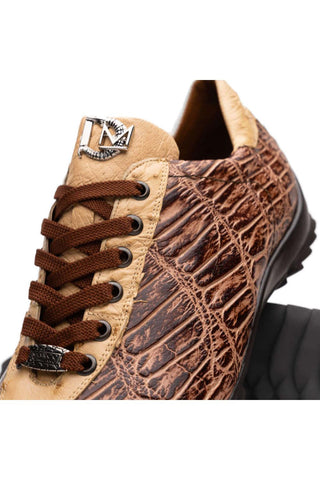 Marco Di Milano Saulo Orix Exotic Ostrich / Alligator Casual Sneakers (MDM1045)-AmbrogioShoes