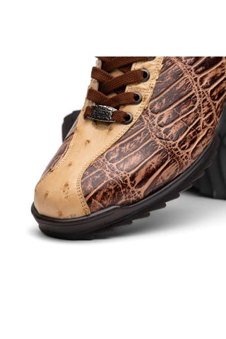 Marco Di Milano Saulo Orix Exotic Ostrich / Alligator Casual Sneakers (MDM1045)-AmbrogioShoes