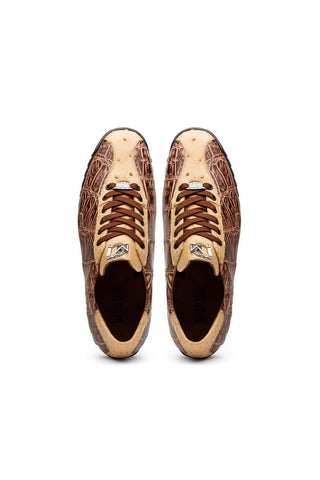 Marco Di Milano Saulo Orix Exotic Ostrich / Alligator Casual Sneakers (MDM1045)-AmbrogioShoes