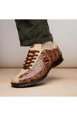 Marco Di Milano Saulo Orix Exotic Ostrich / Alligator Casual Sneakers (MDM1045)-AmbrogioShoes