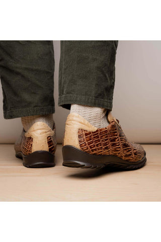 Marco Di Milano Saulo Orix Exotic Ostrich / Alligator Casual Sneakers (MDM1045)-AmbrogioShoes