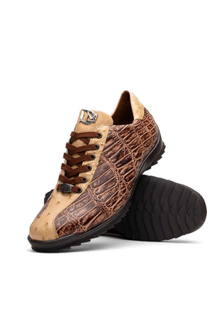 Marco Di Milano Saulo Orix Exotic Ostrich / Alligator Casual Sneakers (MDM1045)-AmbrogioShoes