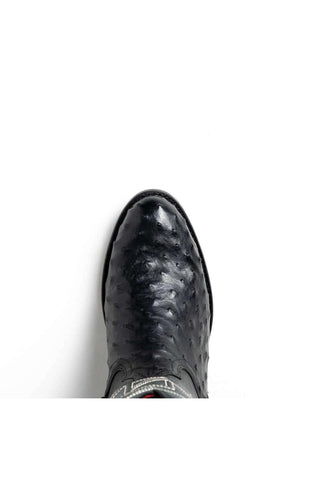 Marco Di Milano Savannah Black Exotic Ostrich Skin Cowboy Boot (MDM1227)-AmbrogioShoes