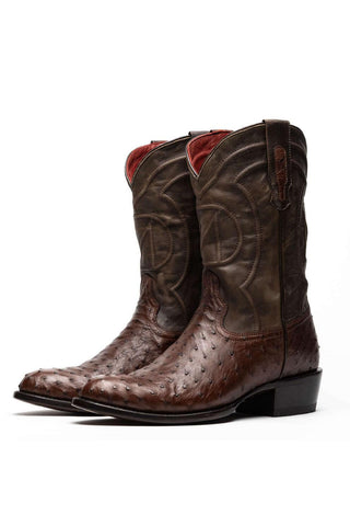 Marco Di Milano Savannah Kango Tabacco Exotic Ostrich Skin Cowboy Boot (MDM1230)-AmbrogioShoes