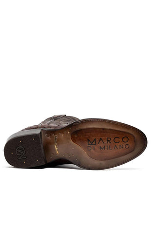 Marco Di Milano Savannah Kango Tabacco Exotic Ostrich Skin Cowboy Boot (MDM1230)-AmbrogioShoes