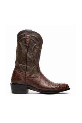 Marco Di Milano Savannah Kango Tabacco Exotic Ostrich Skin Cowboy Boot (MDM1230)-AmbrogioShoes