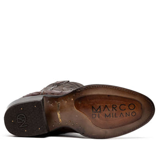 Marco Di Milano Savannah Men's Shoes Kango Tabacco Exotic Ostrich Skin Cowboy Boot (MDM1230)-AmbrogioShoes