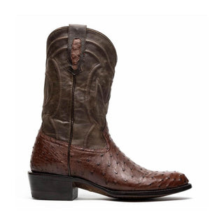 Marco Di Milano Savannah Men's Shoes Kango Tabacco Exotic Ostrich Skin Cowboy Boot (MDM1230)-AmbrogioShoes