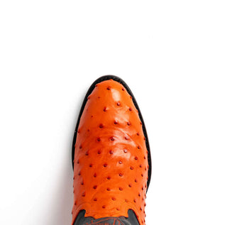 Marco Di Milano Savannah Men's Shoes Orange Exotic Ostrich Skin Cowboy Boot (MDM1228)-AmbrogioShoes