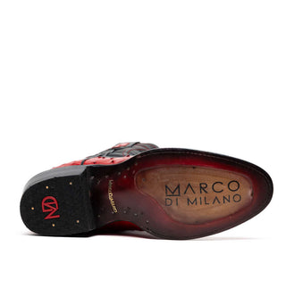 Marco Di Milano Savannah Men's Shoes Red Exotic Ostrich Skin Cowboy Boot (MDM1229)-AmbrogioShoes