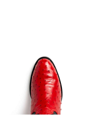 Marco Di Milano Savannah Red Exotic Ostrich Skin Cowboy Boot (MDM1229)-AmbrogioShoes