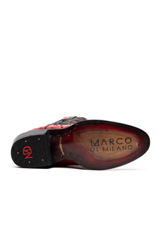 Marco Di Milano Savannah Red Exotic Ostrich Skin Cowboy Boot (MDM1229)-AmbrogioShoes