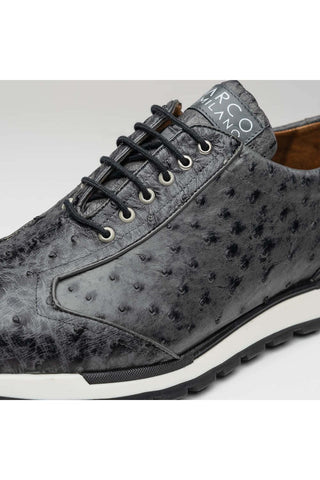 Marco Di Milano Scanno Antique Gray Exotic Ostich Casual Sneakers (MDM1050)-AmbrogioShoes