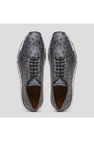 Marco Di Milano Scanno Antique Gray Exotic Ostich Casual Sneakers (MDM1050)-AmbrogioShoes
