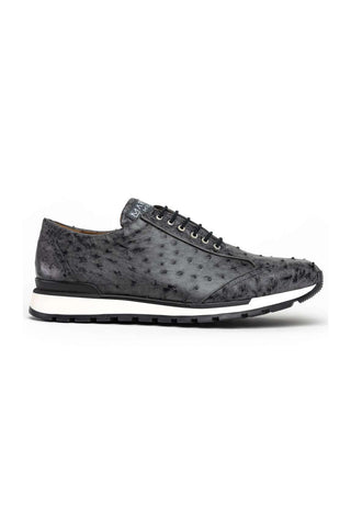 Marco Di Milano Scanno Antique Gray Exotic Ostich Casual Sneakers (MDM1050)-AmbrogioShoes