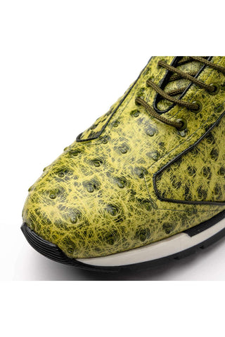 Marco Di Milano Scanno Antique Green Exotic Ostich Casual Sneakers (MDM1055)-AmbrogioShoes