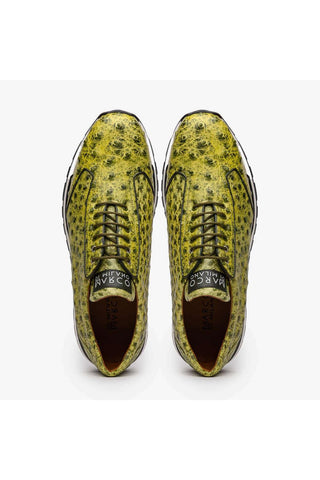 Marco Di Milano Scanno Antique Green Exotic Ostich Casual Sneakers (MDM1055)-AmbrogioShoes