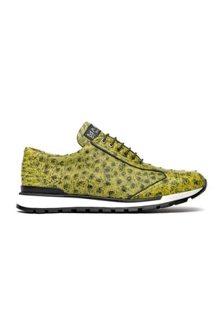 Marco Di Milano Scanno Antique Green Exotic Ostich Casual Sneakers (MDM1055)-AmbrogioShoes