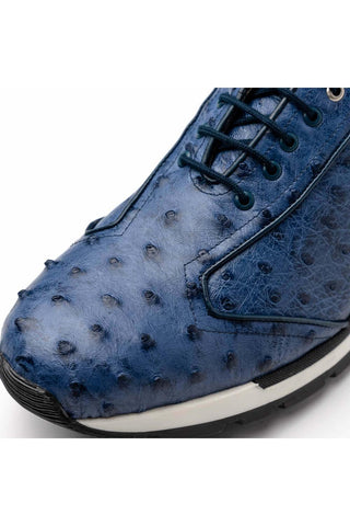 Marco Di Milano Scanno Antique Navy Exotic Ostich Casual Sneakers (MDM1053)-AmbrogioShoes