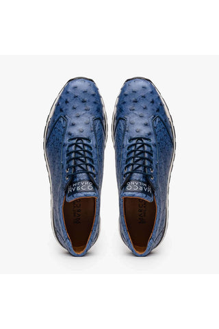 Marco Di Milano Scanno Antique Navy Exotic Ostich Casual Sneakers (MDM1053)-AmbrogioShoes