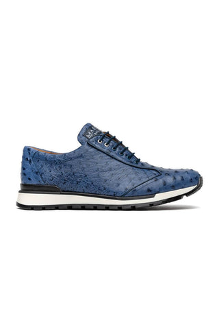 Marco Di Milano Scanno Antique Navy Exotic Ostich Casual Sneakers (MDM1053)-AmbrogioShoes