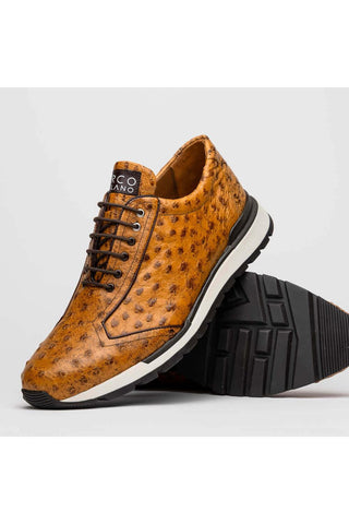 Marco Di Milano Scanno Antique Paja Exotic Ostich Casual Sneakers (MDM1054)-AmbrogioShoes