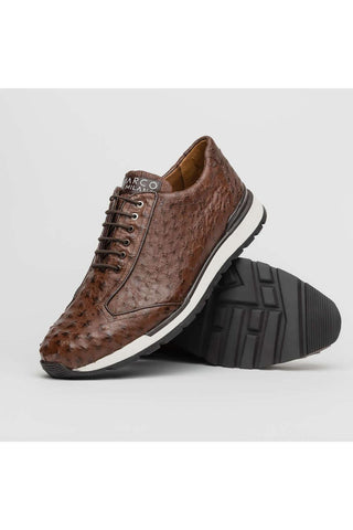 Marco Di Milano Scanno Brown Exotic Ostich Casual Sneakers (MDM1051)-AmbrogioShoes