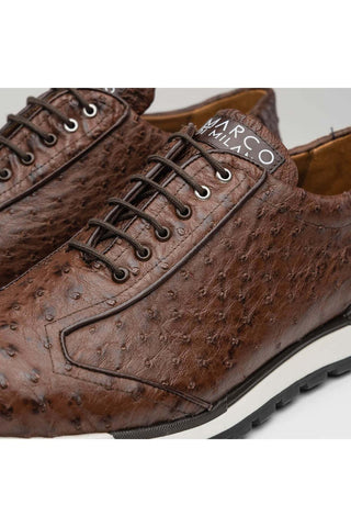 Marco Di Milano Scanno Brown Exotic Ostich Casual Sneakers (MDM1051)-AmbrogioShoes