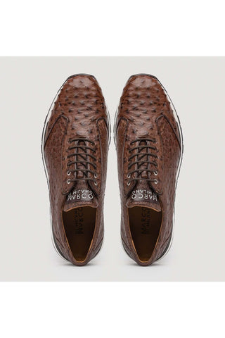 Marco Di Milano Scanno Brown Exotic Ostich Casual Sneakers (MDM1051)-AmbrogioShoes